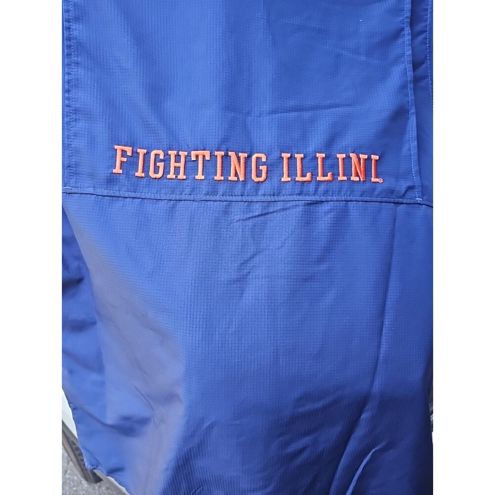 Navy Illinois Fighting Illini Button-down Shirt With Hook And Loop Close Pockets